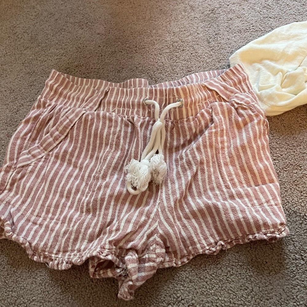 Blue and pink stripe summer shorts small & medium